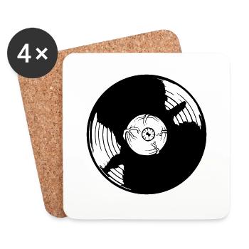 Disque vinyle Eye Horror - Dessous de verre (lot de 4) - blanc - Devant