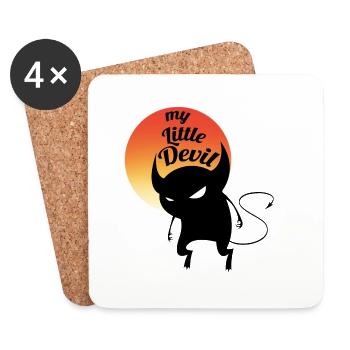 mon petit diable !! - Dessous de verre (lot de 4) - blanc - Devant