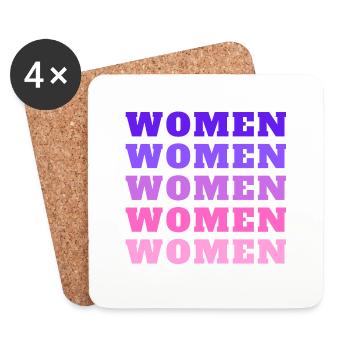 WOMEN WOMEN MULTI LINES - Dessous de verre (lot de 4) - blanc - Devant