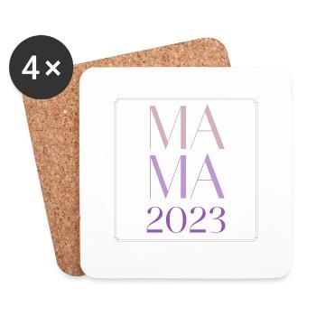 Mama 2023 - Untersetzer (4er-Set) - Weiß - Vorne