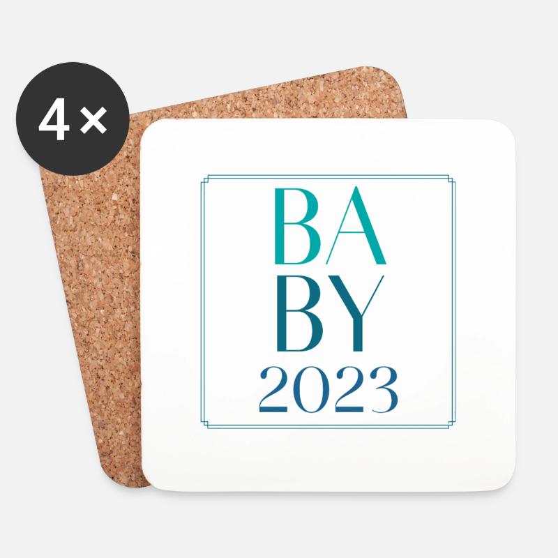 Baby 2023 Junge - Untersetzer (4er-Set) - Weiß