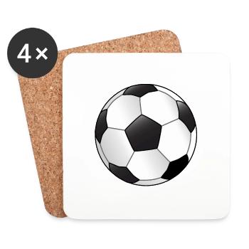 Football With Green Background - Coasters (set of 4) - white - Front