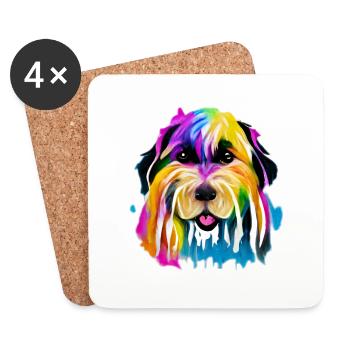 Briard in colour - Coasters (set of 4) - white - Front