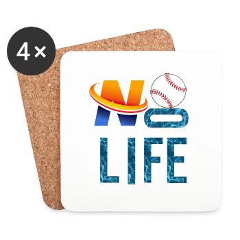 KEIN Baseball, kein Leben - Untersetzer (4er-Set) - Weiß - Vorne