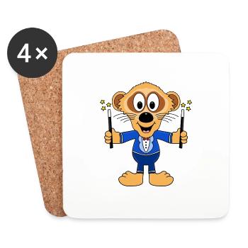 ERDMÄNNCHEN - ZAUBERER - MAGIER - TIERISCH - Untersetzer (4er-Set) - Weiß - Vorne