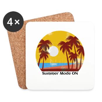 Your design for the summer - summer, sun, sea - Coasters (set of 4) - white - Front