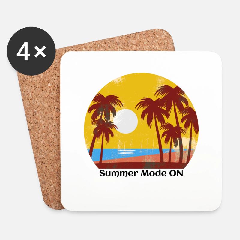 Dein Design für den Sommer - Sommer, Sonne, Meer - Untersetzer (4er-Set) - Weiß