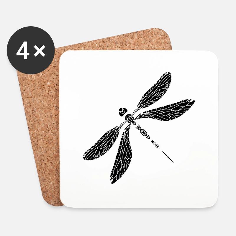 Libelle - Untersetzer (4er-Set) - Weiß