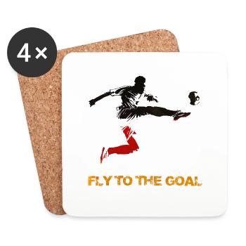 Football Soccer - Dessous de verre (lot de 4) - blanc - Devant