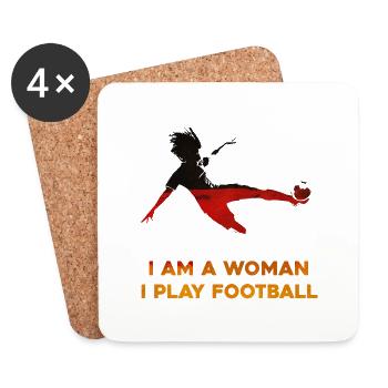 Women's Football - Coasters (set of 4) - white - Front