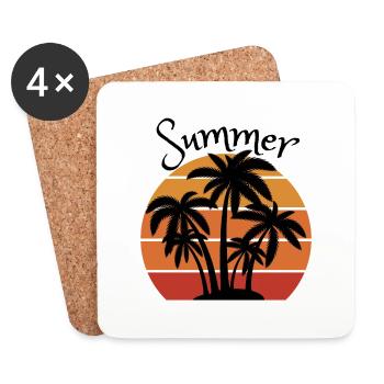 Summer - Dessous de verre (lot de 4) - blanc - Devant