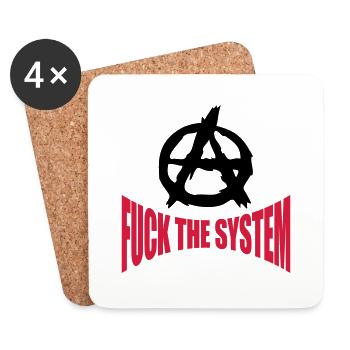 Fuck l'anarchie du système - Dessous de verre (lot de 4) - blanc - Devant