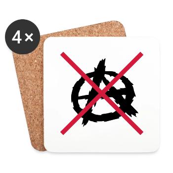 No anarchy symbol logo - Coasters (set of 4) - white - Front