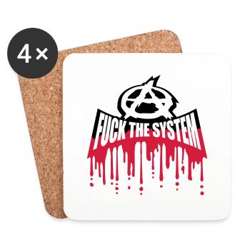 Blood fuck the system - Coasters (set of 4) - white - Front