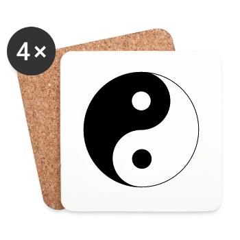 Yin Yang design - Dessous de verre (lot de 4) - blanc - Devant