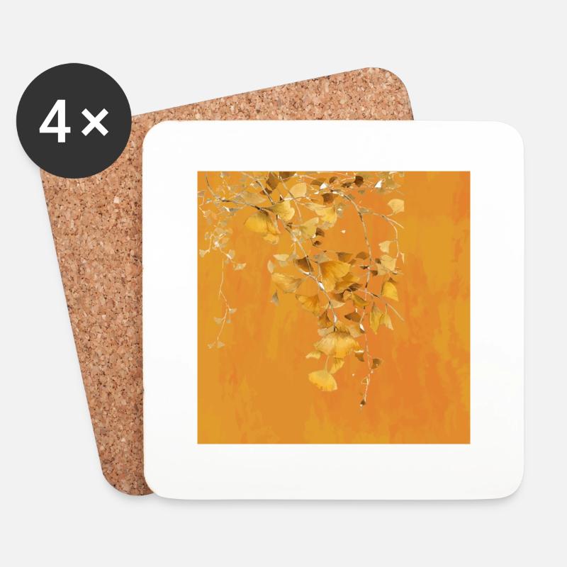 Gingko - Coasters (set of 4) - white