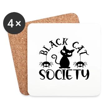 Société des chats noirs - Dessous de verre (lot de 4) - blanc - Devant