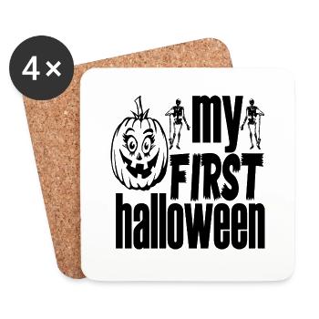 Mon premier Halloween - Dessous de verre (lot de 4) - blanc - Devant