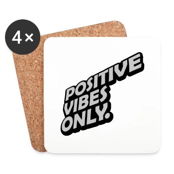 Motivation Positive Vibes Only - Coasters (set of 4) - white - Front