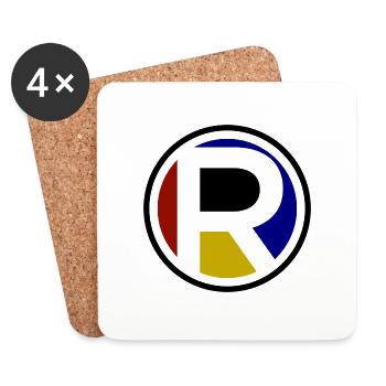 Kürzel R | Buchstabe R | Name R | Logo R | Kreis R - Untersetzer (4er-Set) - Weiß - Vorne