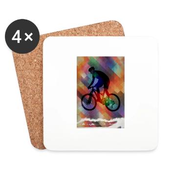 Bicycle Road Bike Biker | Gift - Coasters (set of 4) - white - Front