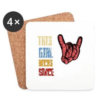 Rock depuis 1986 Musique rock - Dessous de verre (lot de 4) - blanc - Devant