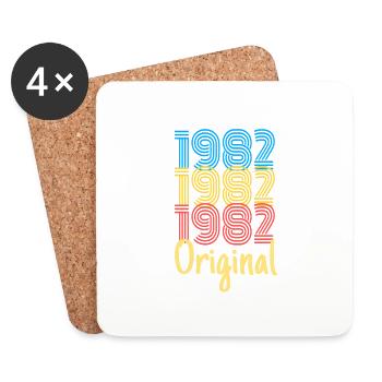 1982 Original / Birthday Gift - Coasters (set of 4) - white - Front