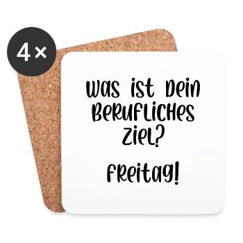 Was ist dein berufliches Ziel Freitag - Untersetzer (4er-Set) - Weiß - Vorne