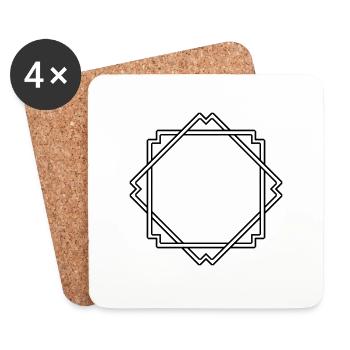 Colorful Square Frame Decoration - Coasters (set of 4) - white - Front