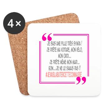 Je suis une fille très sympa - Dessous de verre (lot de 4) - blanc - Devant