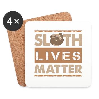 Sloth Lives Matter - Untersetzer (4er-Set) - Weiß - Vorne