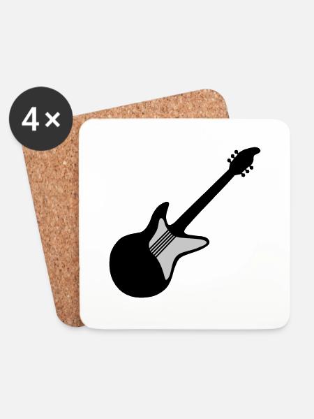 Elektrogitarre Gitarrist Gitarre spielen - Untersetzer (4er-Set) - Weiß