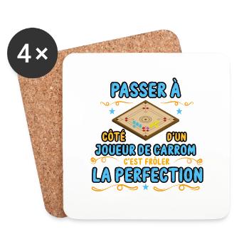 passer à coté d'un joueur de carrom drôles cadeau - Dessous de verre (lot de 4) - blanc - Devant
