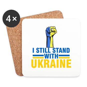 je suis encore soutiens Ukraine - support Ukraine - Dessous de verre (lot de 4) - blanc - Devant