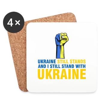 je suis encore soutiens Ukraine - Dessous de verre (lot de 4) - blanc - Devant