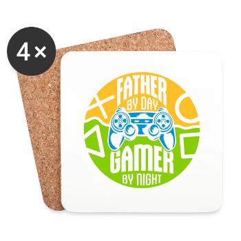 père de jour Gamer - Dessous de verre (lot de 4) - blanc - Devant