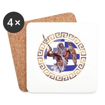 Greek flag ornament Zeus - Coasters (set of 4) - white - Front