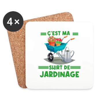c'est ma shirt de jardinage - jardinier jardin - Dessous de verre (lot de 4) - blanc - Devant