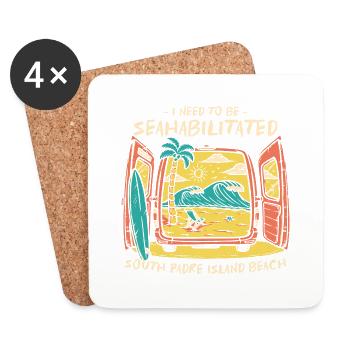I Need To Be Seahabilitated South Padre Island - Untersetzer (4er-Set) - Weiß - Vorne