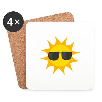 Sun Wearing Sunglasses - Dessous de verre (lot de 4) - blanc - Devant