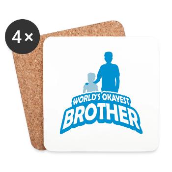 Équipe Worlds okayest Brother - Dessous de verre (lot de 4) - blanc - Devant