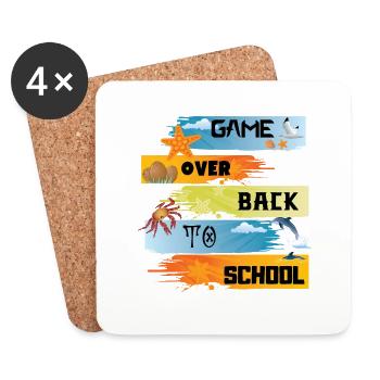 Game over back to school - Coasters (set of 4) - white - Front
