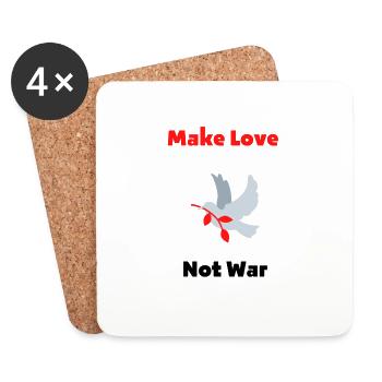 Make Love Not War - Untersetzer (4er-Set) - Weiß - Vorne