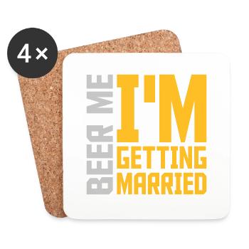 Beer Me Getting Married - Coasters (set of 4) - white - Front