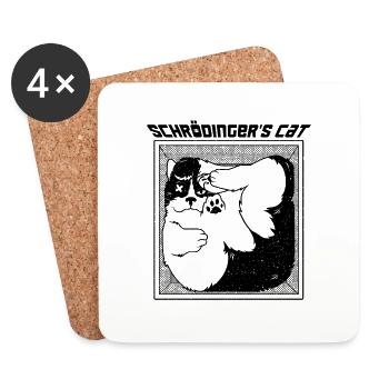 Schrödingers Katze - Untersetzer (4er-Set) - Weiß - Vorne