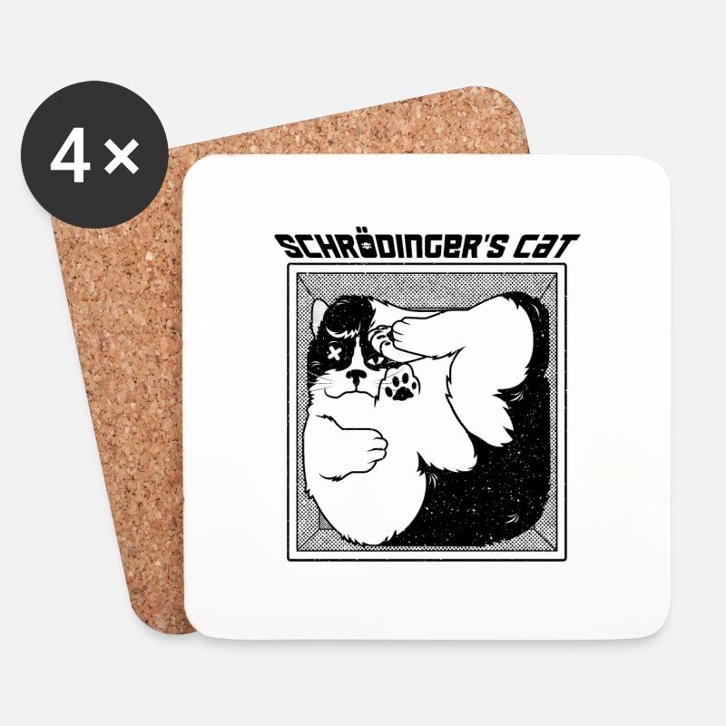 Schrödingers Katze - Untersetzer (4er-Set) - Weiß
