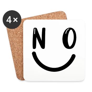 no funny smile - Coasters (set of 4) - white - Front