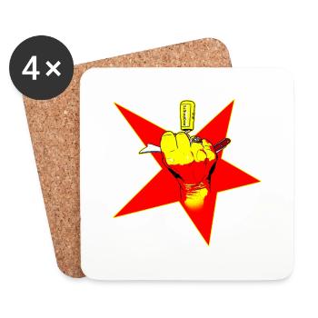 Bad Girl Red Star - Coasters (set of 4) - white - Front