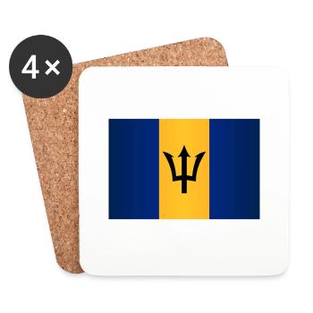 Flagge von Barbados - Untersetzer (4er-Set) - Weiß - Vorne