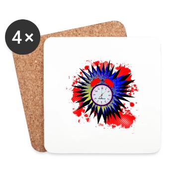 Morning Wake Up Alarm - Coasters (set of 4) - white - Front